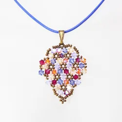 Pendant 45cm - Terence Grapes-Lavender Leather - Pendant 45cm - Laiton bronze